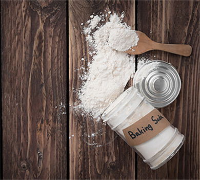 Baking soda can leave white stains on your laminate floor