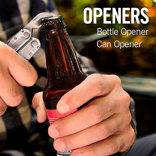 Convenient can opener and bottle opener on Leatherman Rebar multi tool