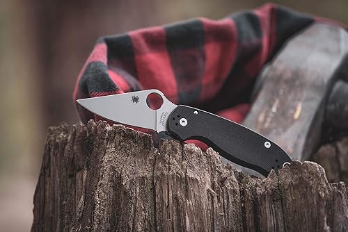 The Spyderco Para 3 has leaf blade and slim handle 
