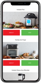 The interface of the Instant Pot app