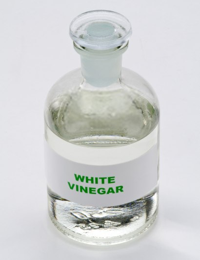 A cup of white vinegar