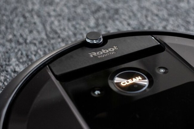 A close up picture of a Roomba iRobot surface