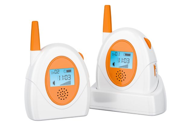 A picture showing a baby audio monitor isolated