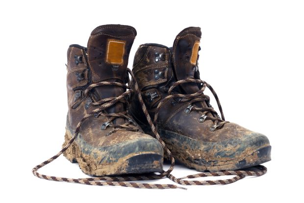 Never put on a pair of dirty and smelly hiking boots
