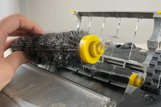 The brushes of a Roomba unit