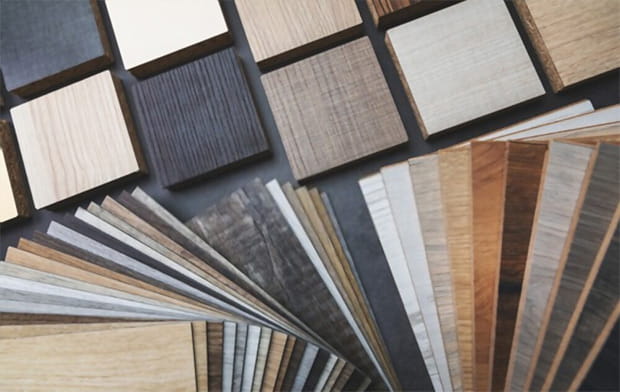 variety of wood texture furniture and flooring material samples