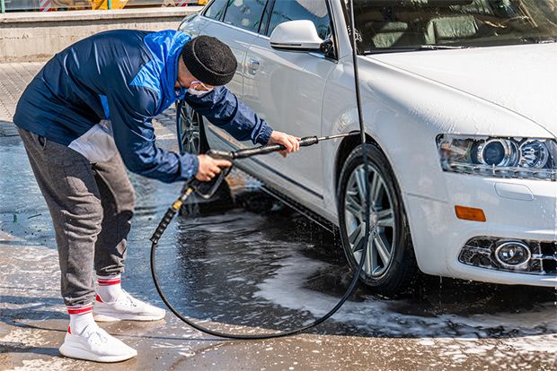 Feel free to pressure wash cars with the machine