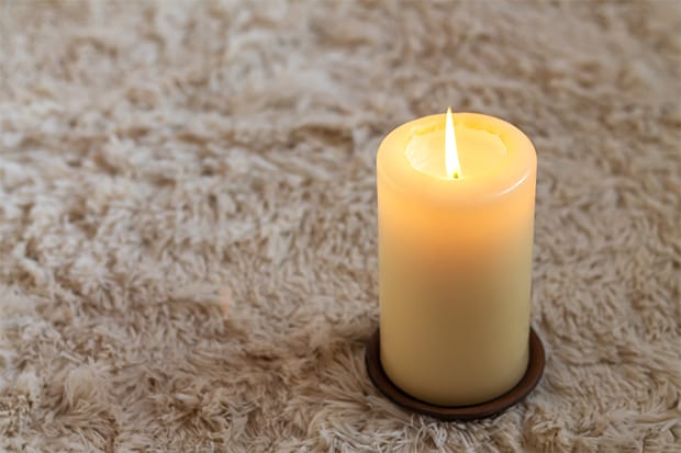 Candles can be a great decoration but can also create stains on your carpet