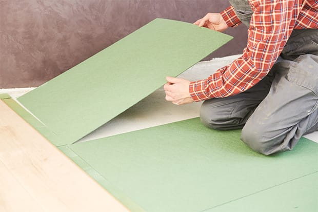 It is crucial to lay down the underlayment for the laminate