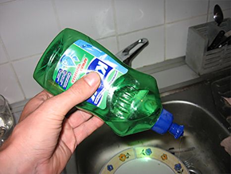 Dish soap can be helpful