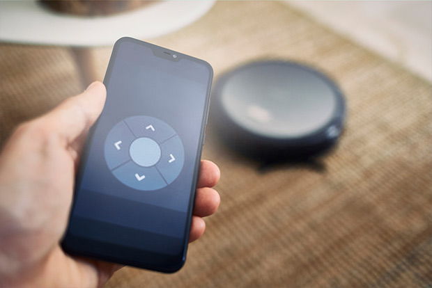 Robotic vacuum cleaner on the floor