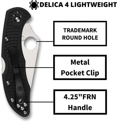 Spyderco Delica 4 C11PBK Saber Grind Pocket Knife